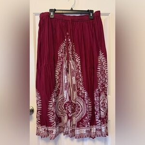 Bohemian Burgundy Skirt